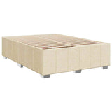 Sommier à lattes de lit avec matelas Crème 140x190 cm Tissu