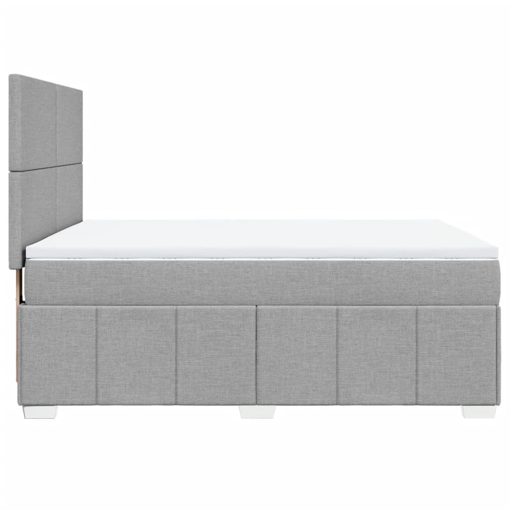 Slatted bed base with mattress Light grey 140x200cm Fabric