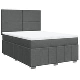 Slatted bed base with mattress Dark grey 140x200cm Fabric