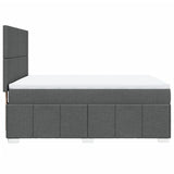 Slatted bed base with mattress Dark grey 140x200cm Fabric