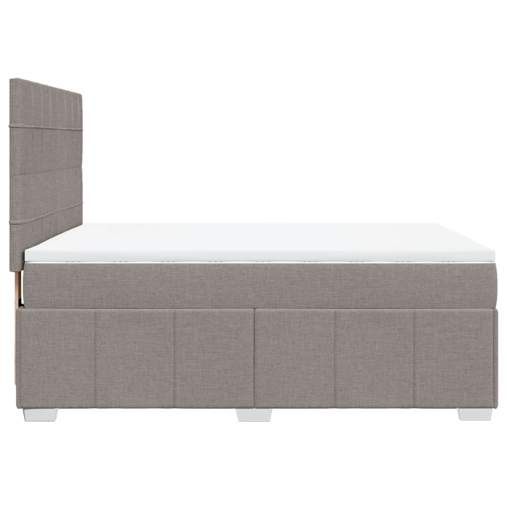 Sommier à lattes de lit avec matelas Taupe 140x200 cm Tissu