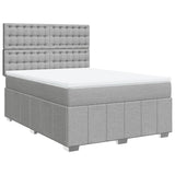 Slatted bed base with mattress Light grey 140x200cm Fabric