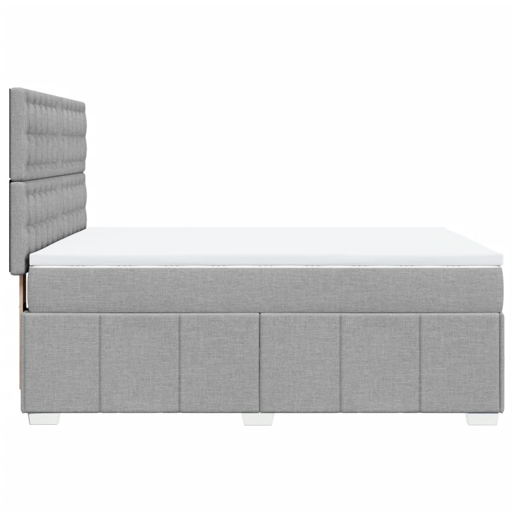 Slatted bed base with mattress Light grey 140x200cm Fabric