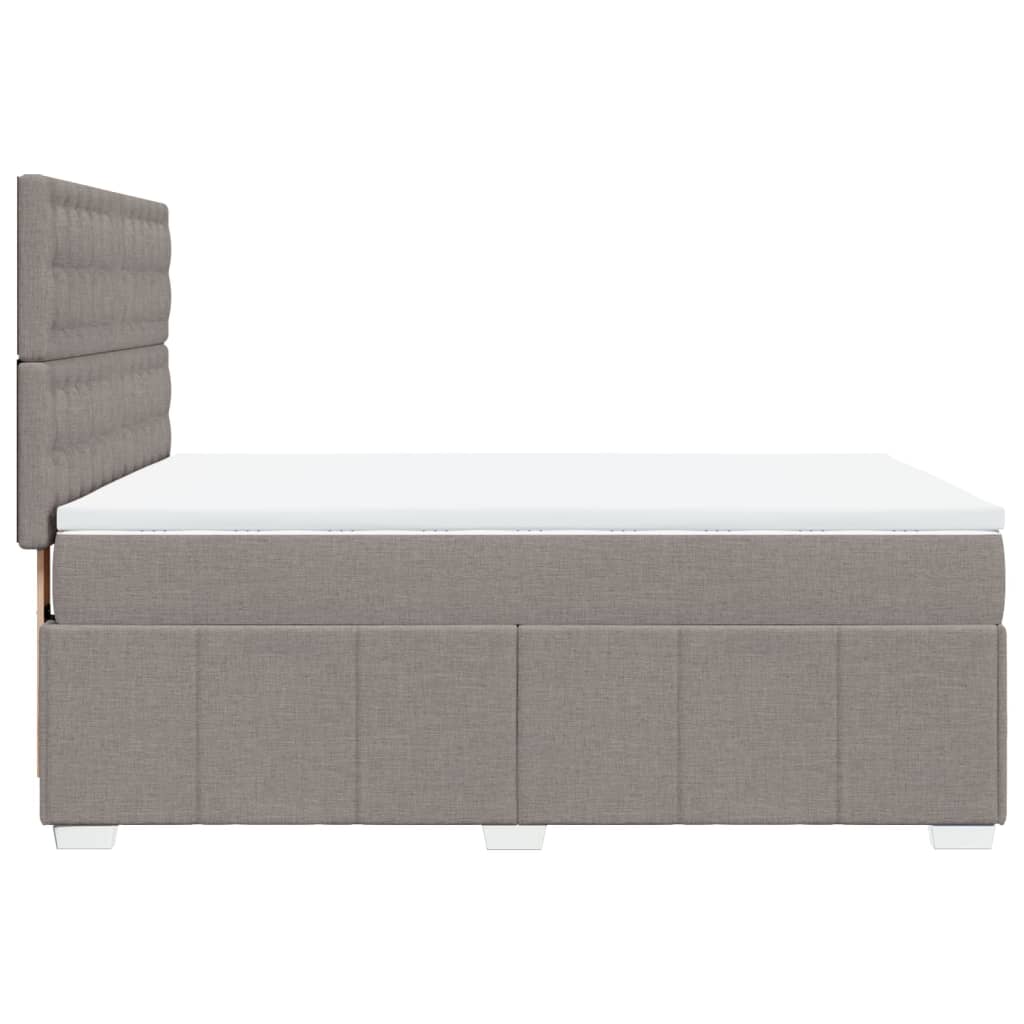 Sommier à lattes de lit avec matelas Taupe 140x200 cm Tissu