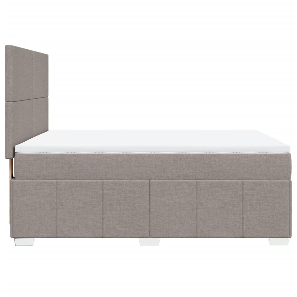 Sommier à lattes de lit avec matelas Taupe 160x200 cm Tissu