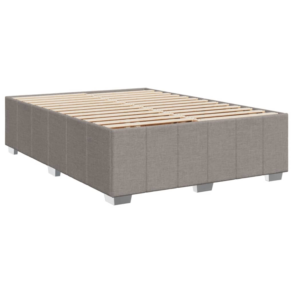 Sommier à lattes de lit avec matelas Taupe 160x200 cm Tissu