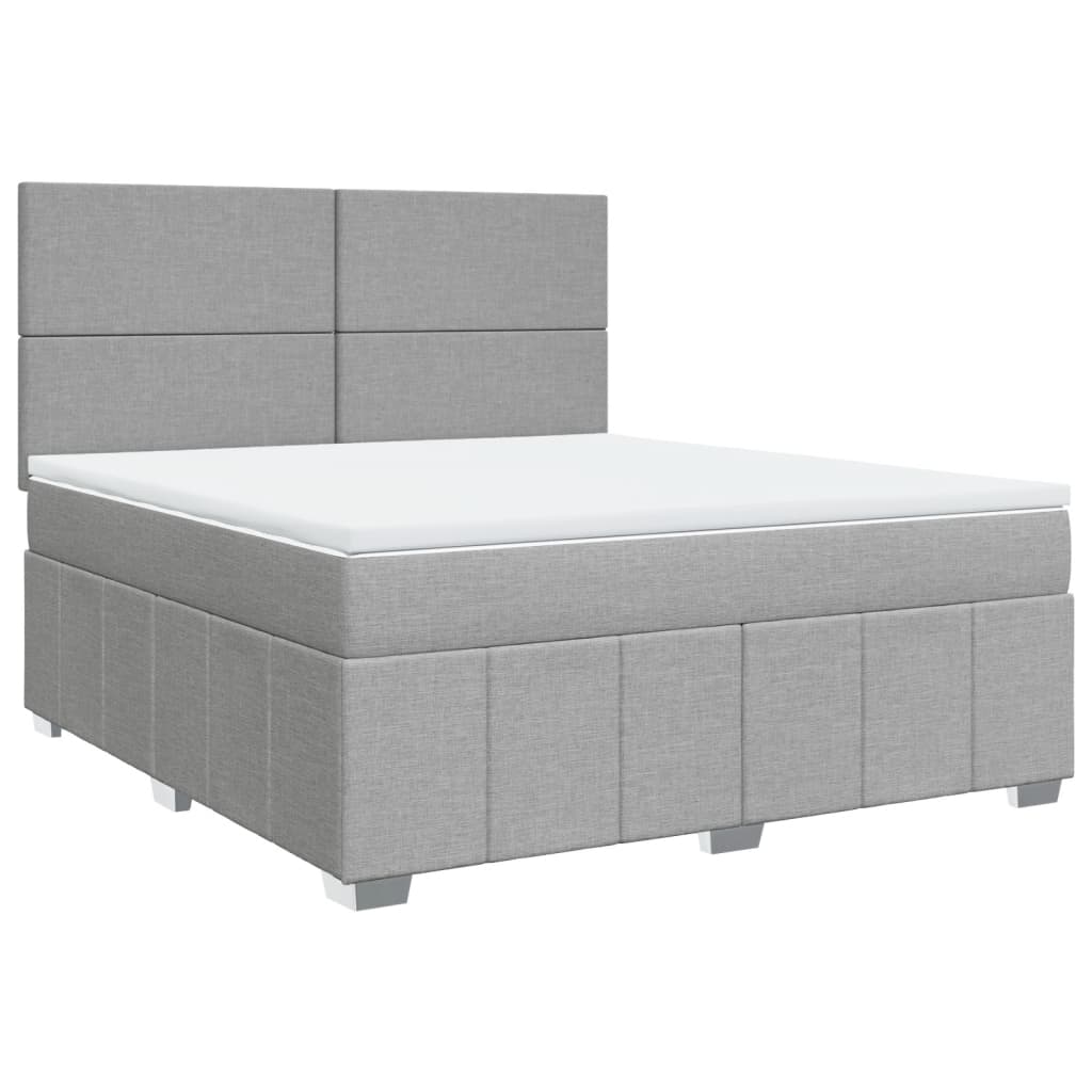 Sommier à lattes de lit avec matelas Gris clair 180x200cm Tissu