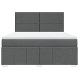 Slatted bed base with mattress Dark grey 180x200cm Fabric