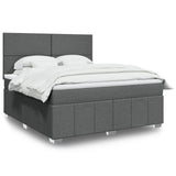 Slatted bed base with mattress Dark grey 180x200cm Fabric