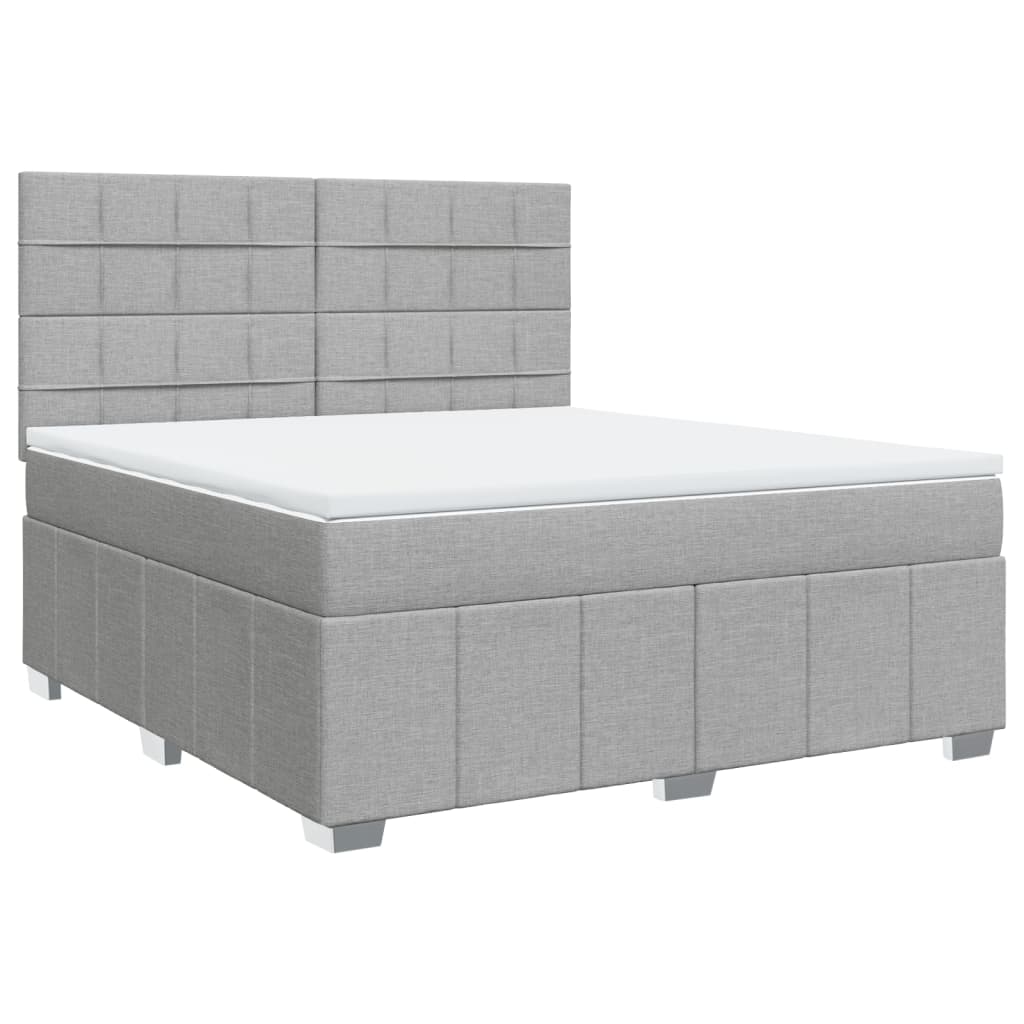 Sommier à lattes de lit avec matelas Gris clair 180x200cm Tissu