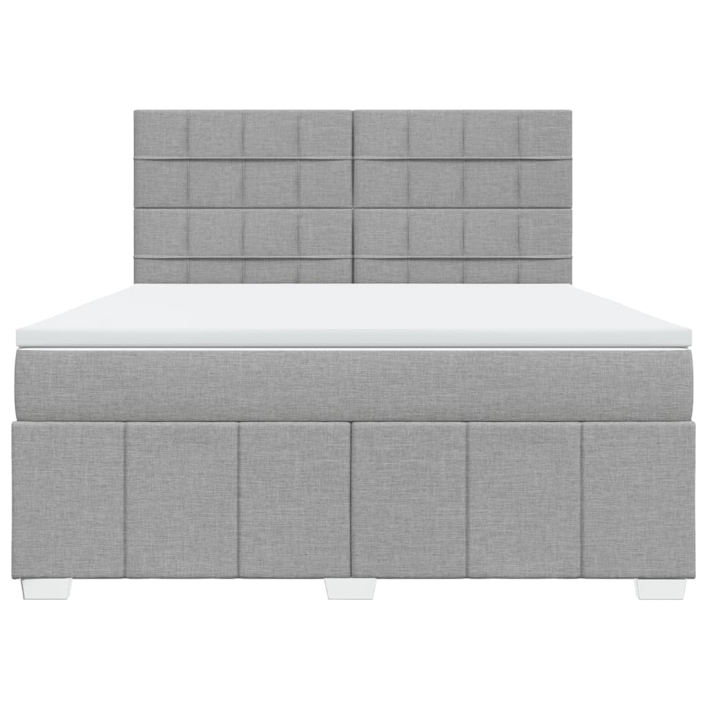 Sommier à lattes de lit avec matelas Gris clair 180x200cm Tissu