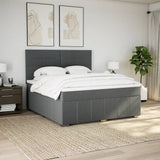 Slatted bed base with mattress Dark grey 180x200cm Fabric