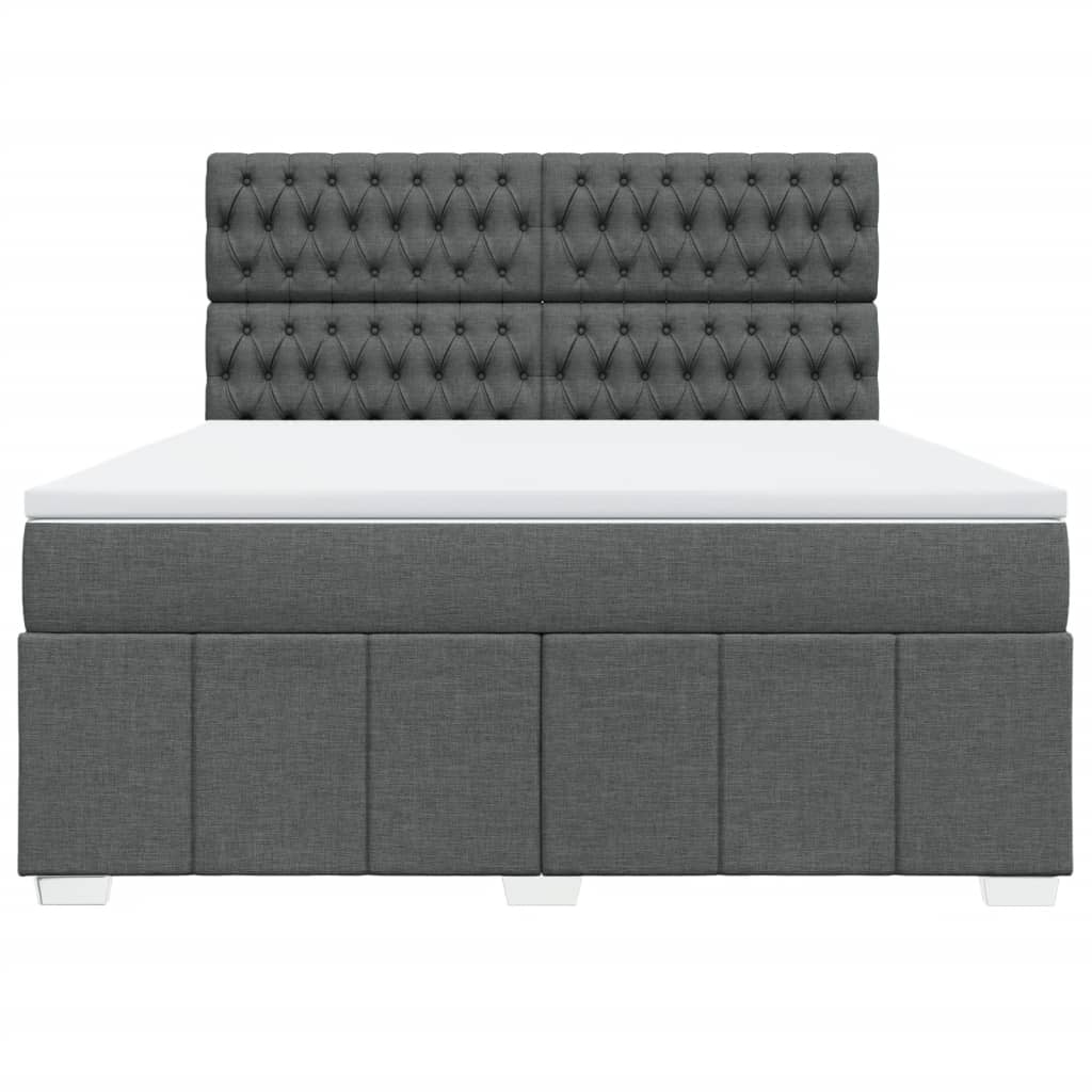 Slatted bed base with mattress Dark grey 180x200cm Fabric