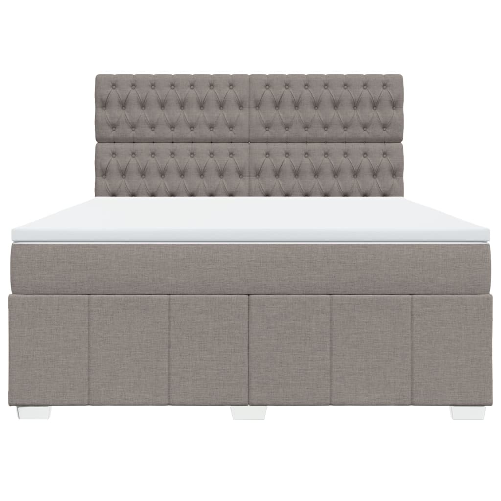 Slatted bed base with mattress Taupe 180x200 cm Fabric