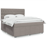 Slatted bed base with mattress Taupe 180x200 cm Fabric