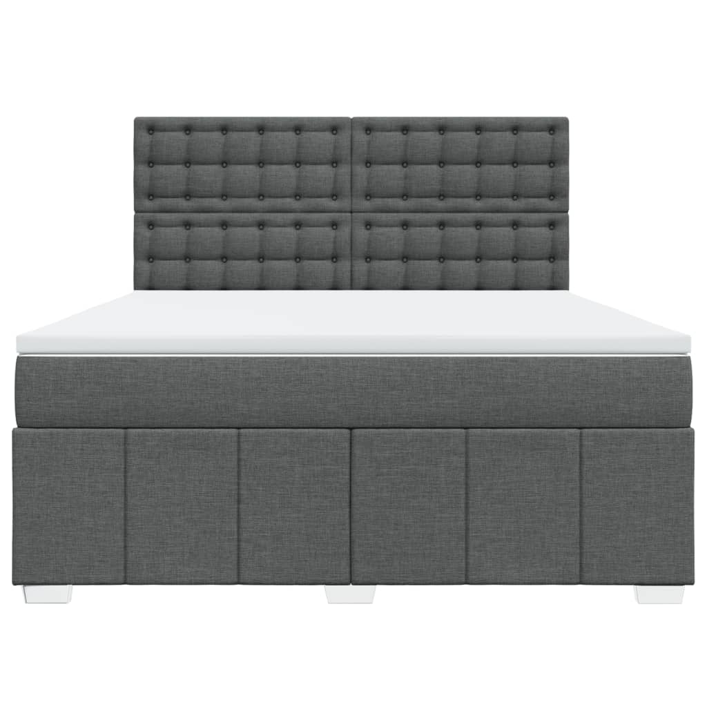 Slatted bed base with mattress Dark grey 180x200cm Fabric