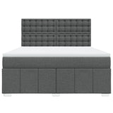 Slatted bed base with mattress Dark grey 180x200cm Fabric