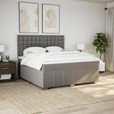 Slatted bed base with mattress Taupe 180x200 cm Fabric