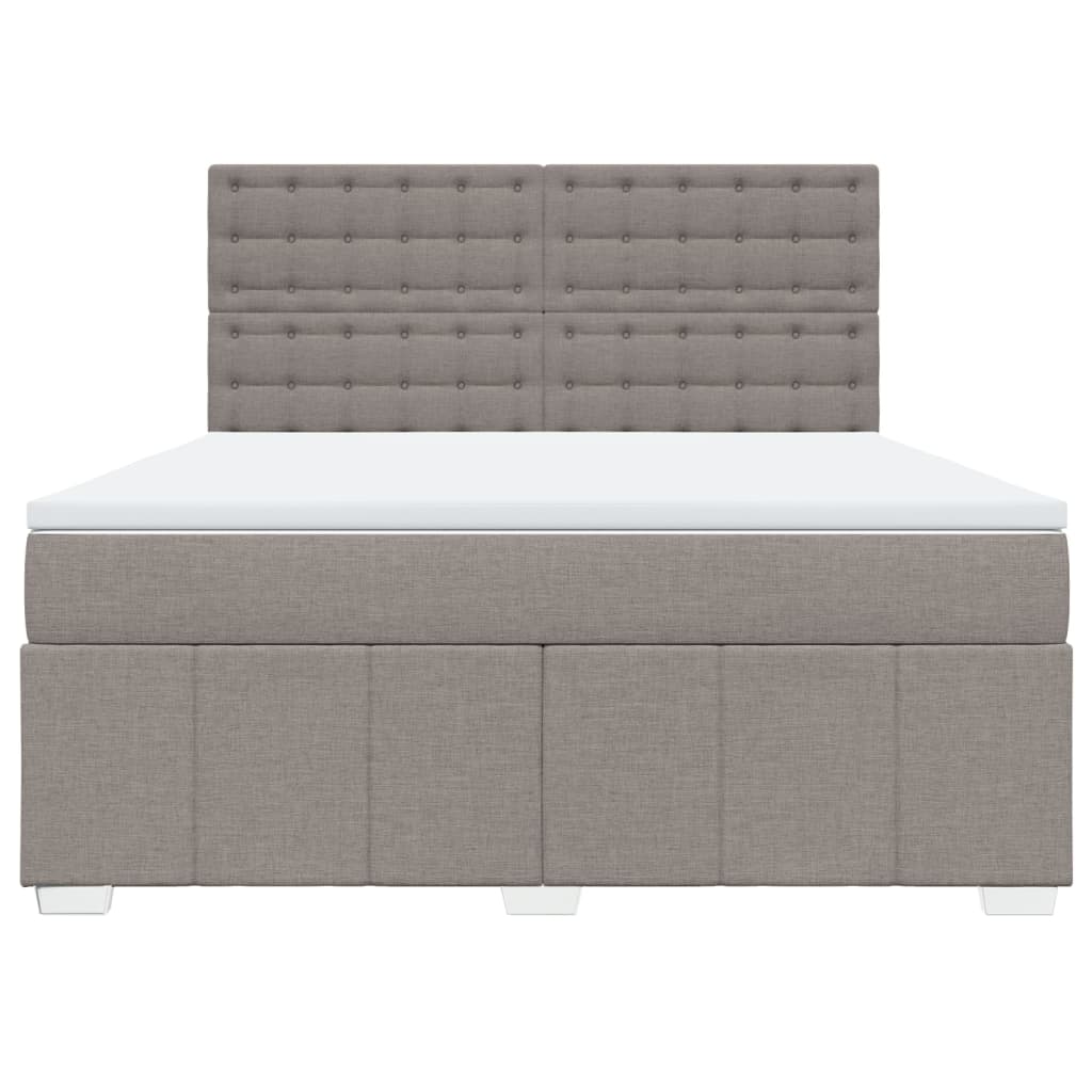 Slatted bed base with mattress Taupe 180x200 cm Fabric