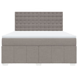 Slatted bed base with mattress Taupe 180x200 cm Fabric