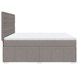 Slatted bed base with mattress Taupe 180x200 cm Fabric