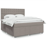 Slatted bed base with mattress Taupe 180x200 cm Fabric