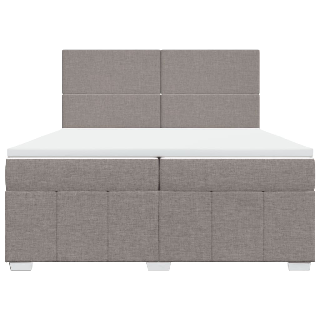 Sommier à lattes de lit avec matelas Taupe 200x200 cm Tissu