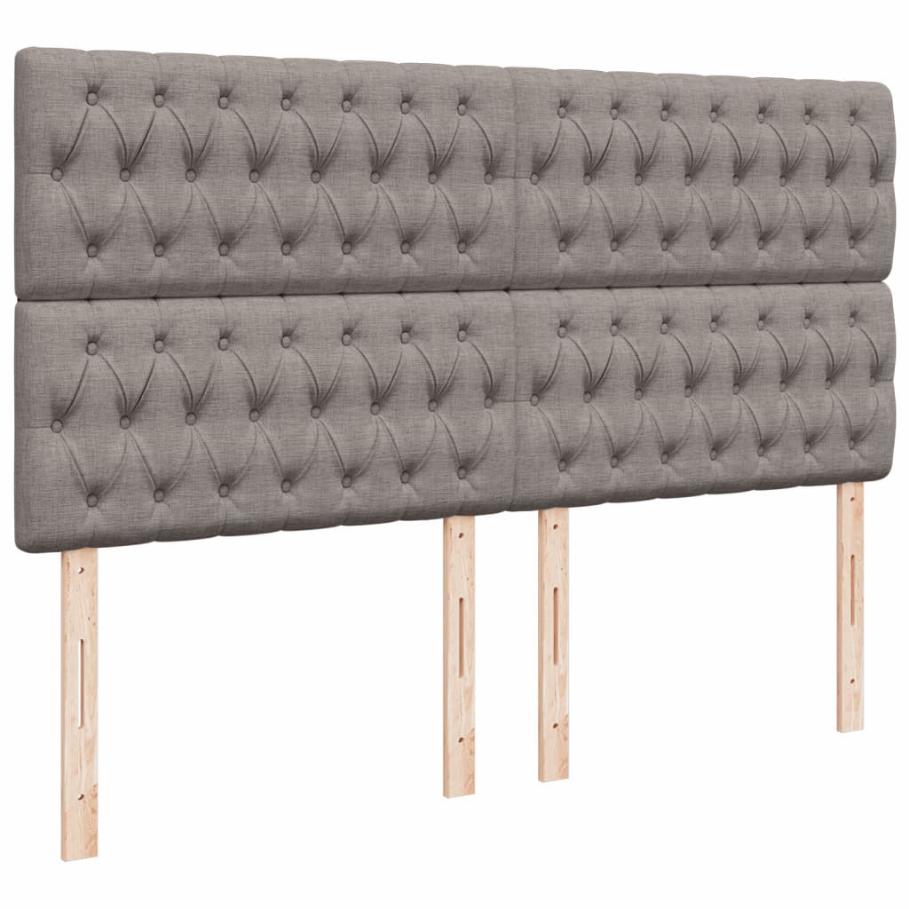 Sommier à lattes de lit avec matelas Taupe 200x200 cm Tissu