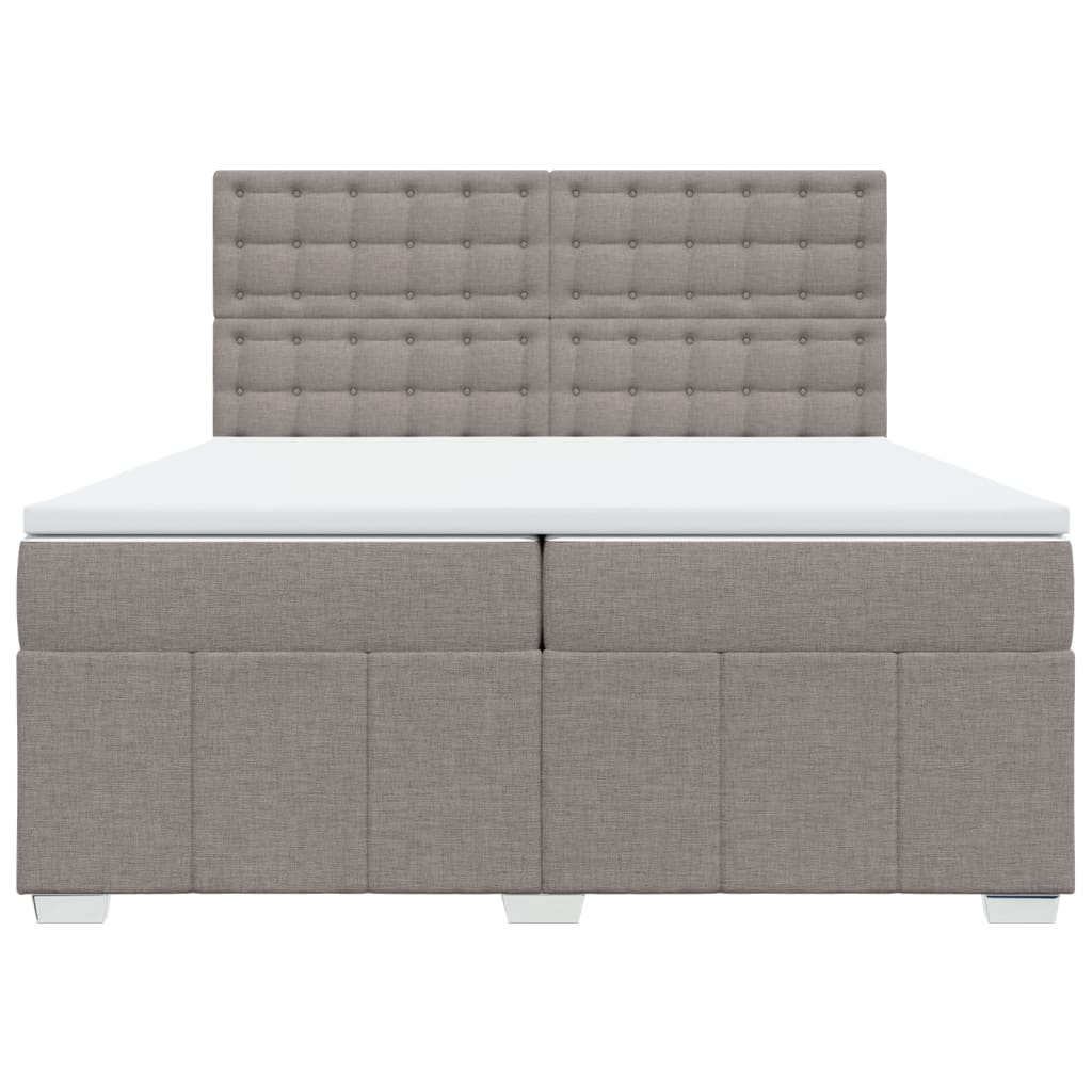 Sommier à lattes de lit avec matelas Taupe 200x200 cm Tissu