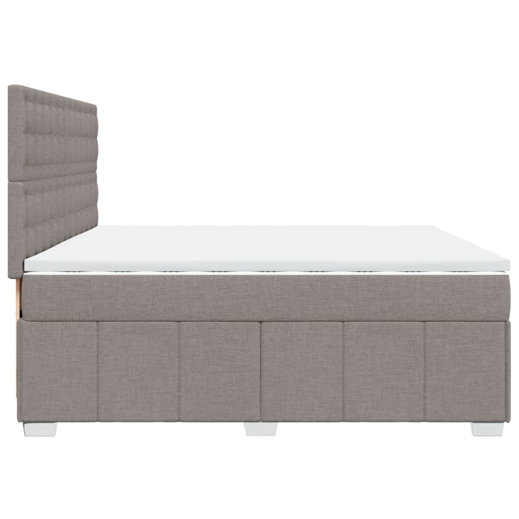 Sommier à lattes de lit avec matelas Taupe 200x200 cm Tissu