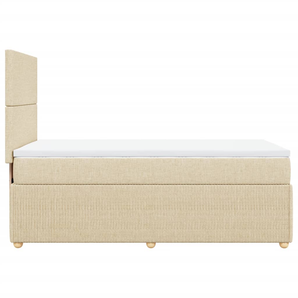 Sommier à lattes de lit avec matelas Crème 80x200 cm Tissu