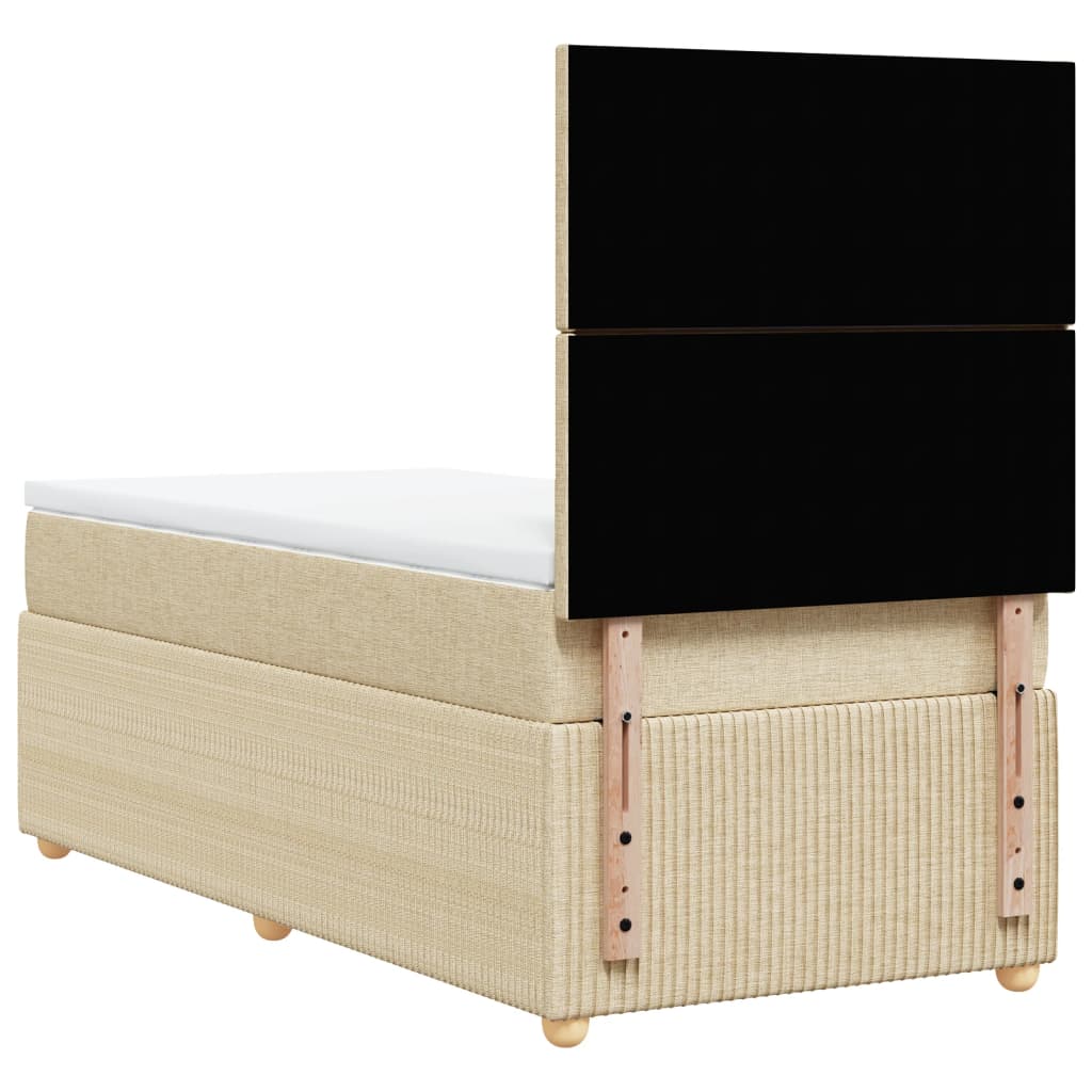 Sommier à lattes de lit avec matelas Crème 80x200 cm Tissu