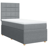 Sommier à lattes de lit avec matelas gris clair 80x200 cm tissu