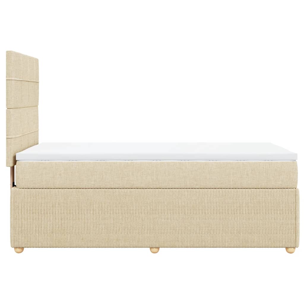 Sommier à lattes de lit avec matelas Crème 80x200 cm Tissu