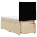 Sommier à lattes de lit avec matelas Crème 80x200 cm Tissu