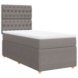 Slatted bed base with mattress Taupe 80x200 cm Fabric