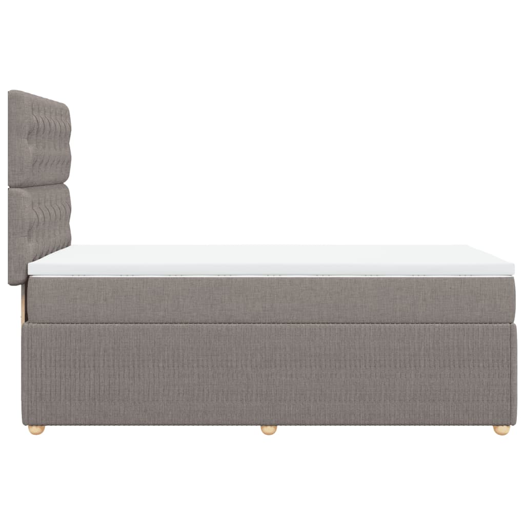 Slatted bed base with mattress Taupe 80x200 cm Fabric