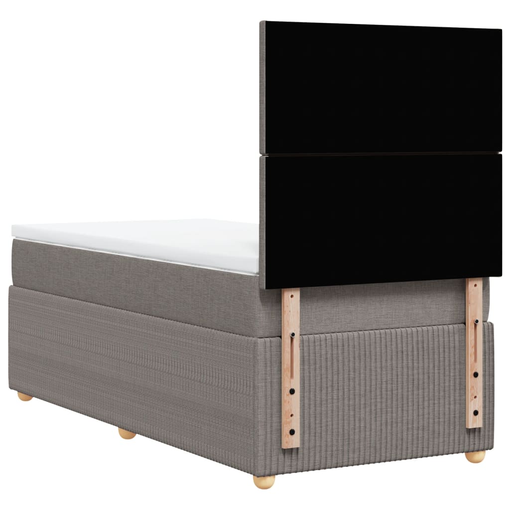 Sommier à lattes de lit avec matelas Taupe 90x190 cm Tissu