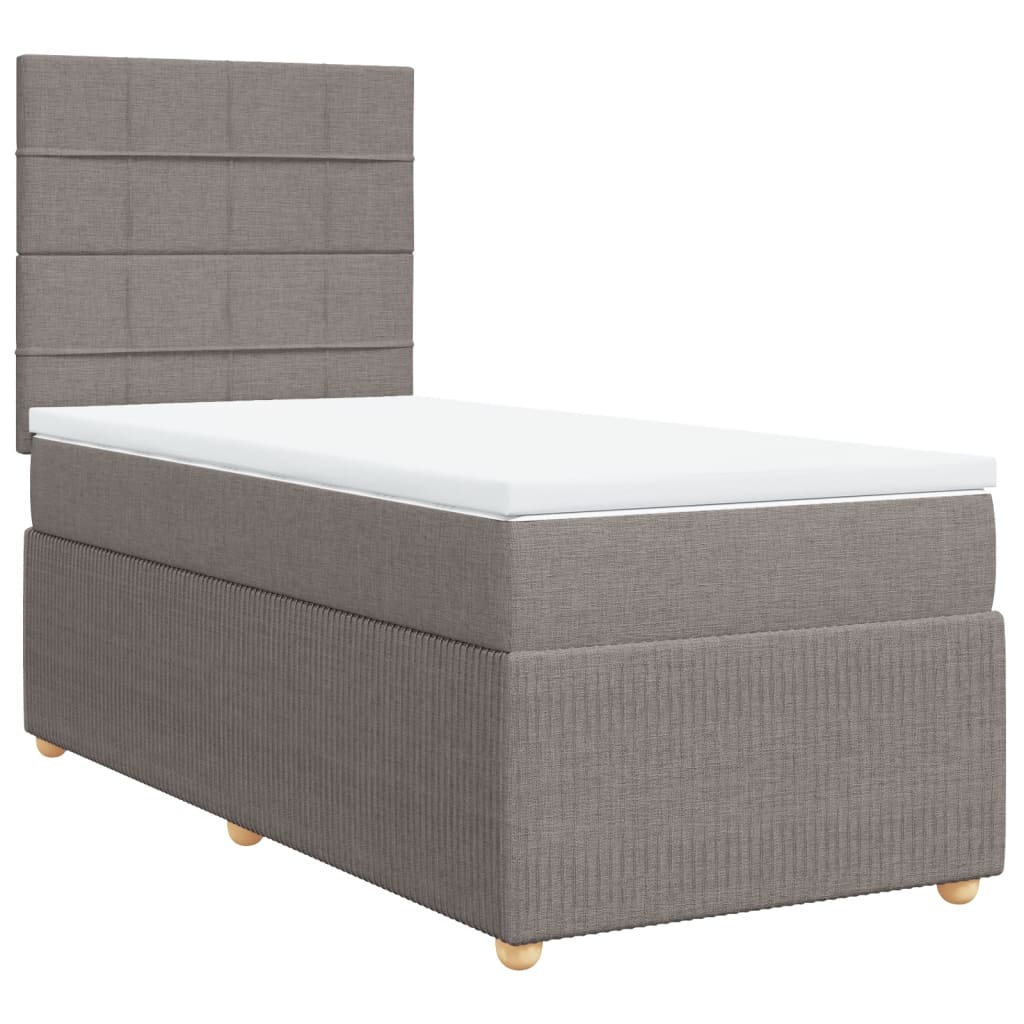 Sommier à lattes de lit avec matelas Taupe 90x190 cm Tissu