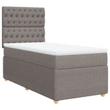 Slatted bed base with mattress Taupe 90x190 cm Fabric