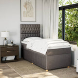 Slatted bed base with mattress Taupe 90x190 cm Fabric