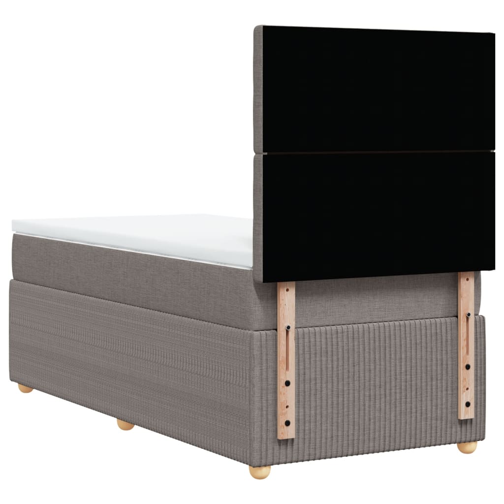 Sommier à lattes de lit avec matelas Taupe 90x190 cm Tissu