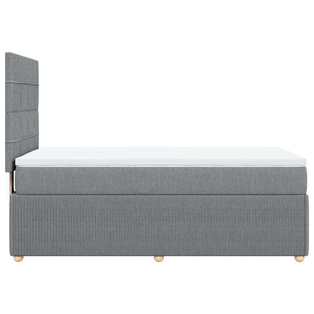 Sommier à lattes de lit avec matelas Gris clair 90x200 cm Tissu