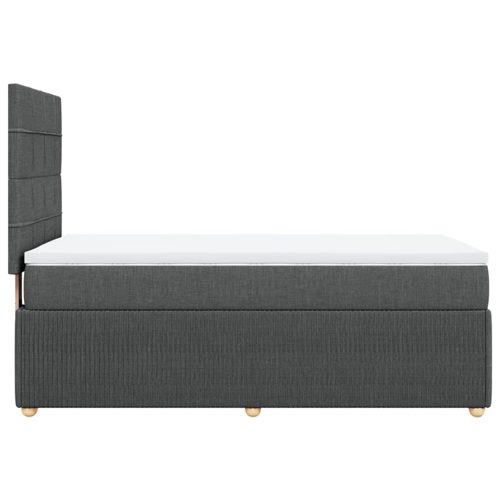 Sommier à lattes de lit avec matelas Gris foncé 90x200 cm Tissu