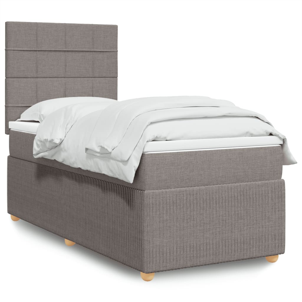 Sommier à lattes de lit avec matelas Taupe 90x200 cm Tissu