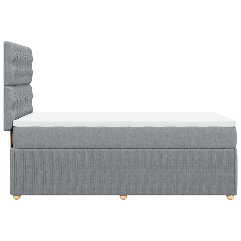 Sommier à lattes de lit avec matelas Gris clair 90x200 cm Tissu