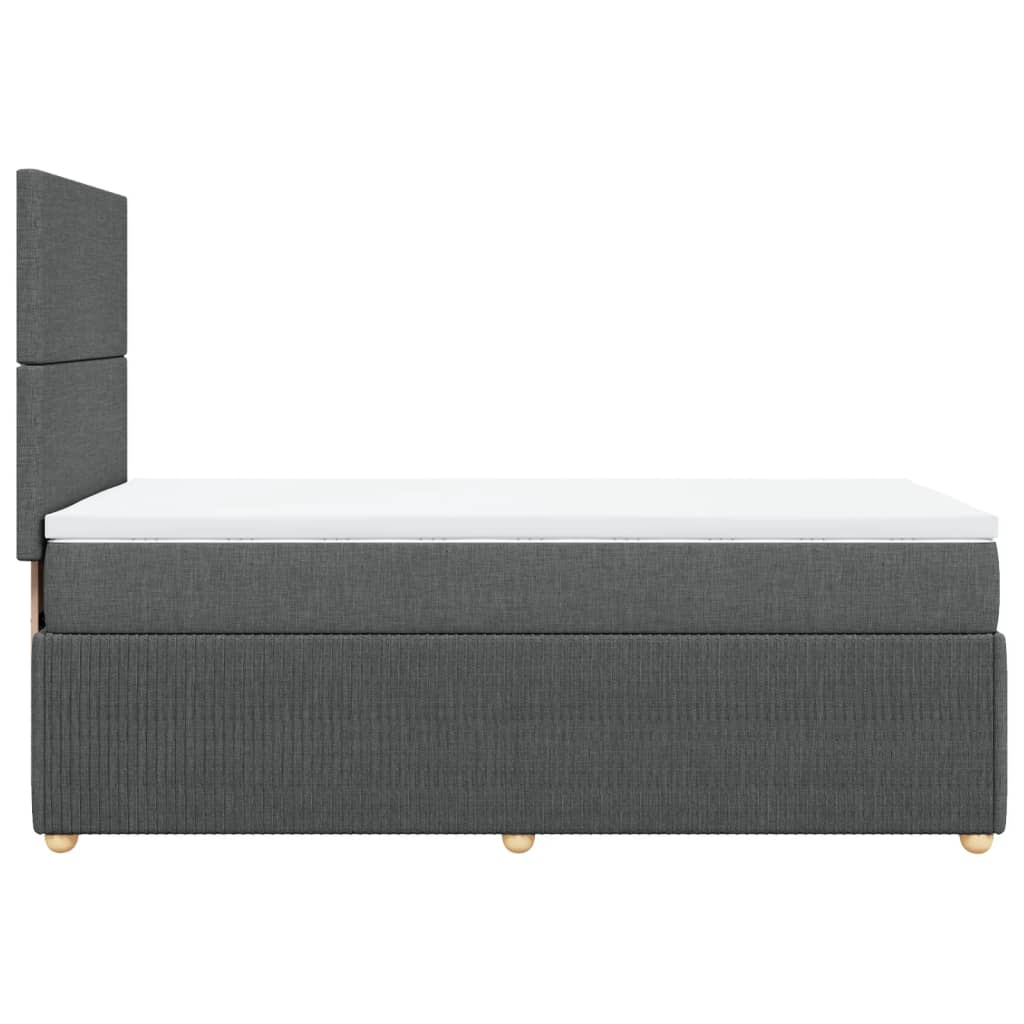 Sommier à lattes de lit avec matelas Gris foncé 100x200cm Tissu