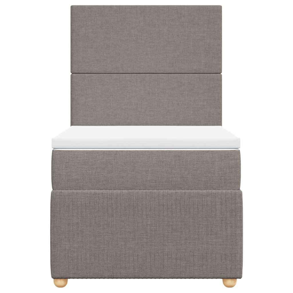 Sommier à lattes de lit avec matelas Taupe 100x200 cm Tissu