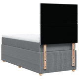 Slatted bed base with mattress Light grey 100x200cm Fabric