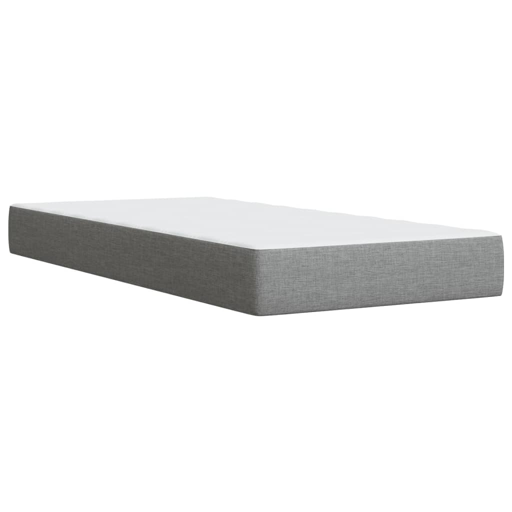 Sommier à lattes de lit avec matelas Gris clair 100x200cm Tissu